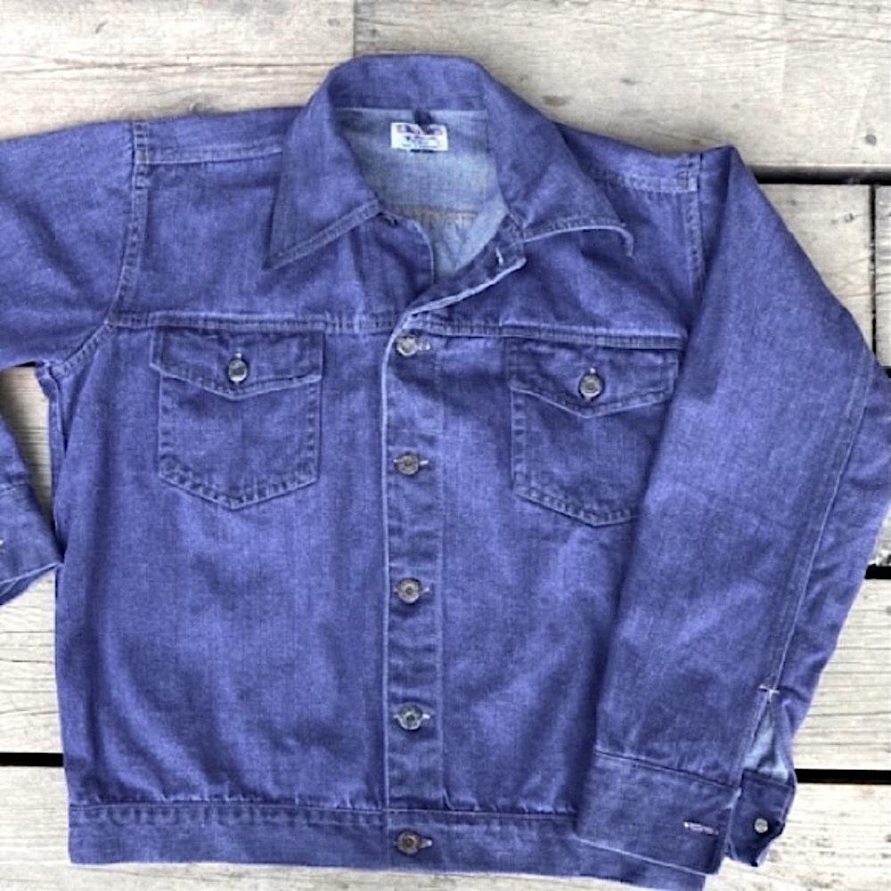 Levi’s Type Jacket SUTTON & SUTTON Blue Purple Denim Size XL - Picture 1 of 11